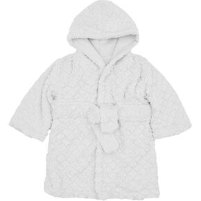 Unisex Grey Baby Fleece Robe with Hood for Boys and Girls Ages 0-9 Months by Everyday Kids
