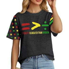 Juneteenth Shirts Women Black Independence Day Graphic T-Shirt Celebrate 1865 Freedom Tee Short Sleeve Tops