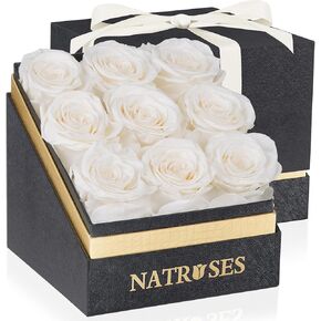 NATROSES Forever Preserved Roses in a Box (White)