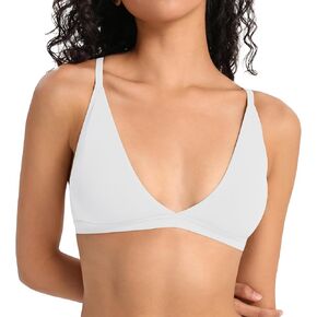 INIBUD Bralettes for Women Triangle Padded Bralette Deep V Seamless Bras No Underwire Comfortable Wireless Everyday