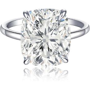 3CT/5CT Elongated Cushion Cut Engagement Ring for Women, Promise Wedding Cubic Zirconia White Gold Plated Band Size 5-9