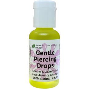 Urban ReLeaf Gentle Piercing Drops ! Soothe & Calm Tissue, Ease Jewelry Changes, 100% Natural, Vegan. Perfect for Sensitive Skin. Effective Aftercare Oil for Ear & Body Piercings!