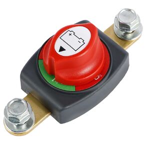 Battery Disconnect Switch, Heavy Duty Battery Disconnect Switch Side Post, 12-48 V Metal Power Cut Master Isolator for RV Boat Car Vehicle (Clip Type)