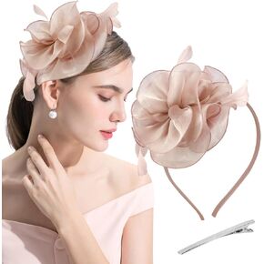 Pink Fascinators Hats for Women Tea Party,Women's Fascinator Headband Fascinators for Women Hats Headpiece