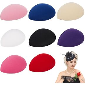 GORGECRAFT 8 Colors Teardrop Fascinator Fascinator Base 5x4 inch EVA Material Cocktail Headwear Women Vintage Production Supply DIY Party Wedding Religious