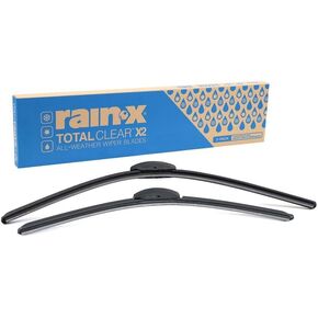 RAIN-X 810335 إجمالي شفرات ممسحة الحزمة الصافية 26 "و 20" ماسحات الزجاج الأمامي للأداء في جميع الأحوال الجوية ، ومقاطع مطاطية للمسح النظيف النظيف والهدوء-2 حزمة قيمة
