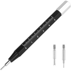 Professional Stainless Steel Watch Band Pins Remover Tool - Multifunction Spring Bar Tool with Ruler Watch Strap Link Pin Pusher Repair Tool for Adjusting, Removing, and Replacing Watch Straps - 1 Set