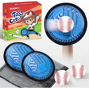 Velcro Ball Toss Catch Game Set Velcro Baseball Glove and Ball for Kids Toddler 3-8, Sticky Baseball Easy Throw Soft Catching Toys WaterProof for Outdoor/Yard/Backyard/Beach/Pool/Camp/Indoor
