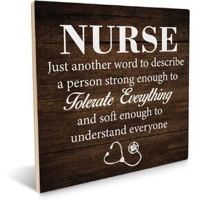 Nurse's Prayer Wooden Sign Nurse Gift Ideas, Nursing Gifts for Birthday Graduation Nurse Wooden Sign Plaque Keepsake Desk Wall Decor 6.2 X 6.2 Inches