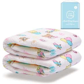 Littleforbig البالغ المطبوعة حفاضات 2 قطعة - cuties الطفل (كبير 36 "-48")