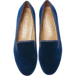 رحلة مسطحة Loafer Loafer West West Women مع النعال المخملية للتطريز