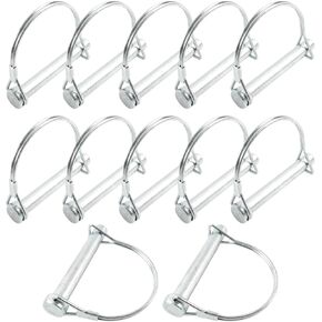 12 PCS Wire Lock Pins, 1/4"×2-2/5" Heavy Duty Zinc-Plated Round Arch Shaft Locking Coupler Pins, Trailer Hitch Safety Coupler Pin for Wagons Towing Garden, Car Accessories