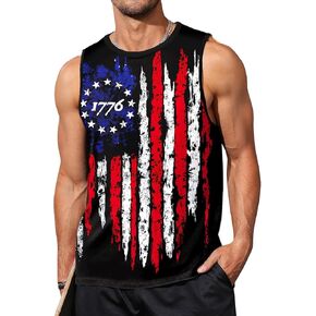 Aobute Mens 4th of July Tank Top Top Pretical American Flag Sirl Sirt