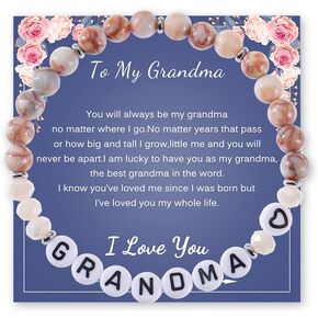 Xiyantiji Mothers Day Gifts for Mom from Daughter Son, Mommy Grandma Natural Stone Bracelet for Women Birthday Christmas Gifts for Stepmom Mother In Law