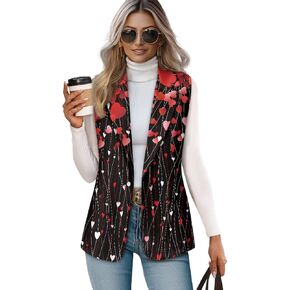 Women's Sleeveless Blazer Vest Open Front Casual Suit Blazer V-Neck Lapel Outerwear Vests