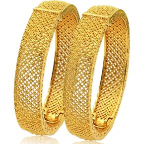 Indian Bollywood Ladies Gold Bangles Dubai Exotic 24K Gold Plated Bridal Wedding Prom Jewelry
