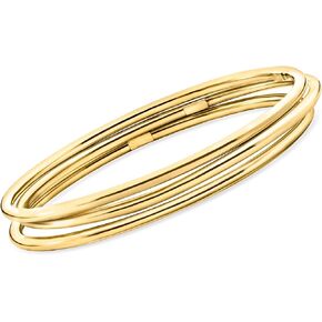 Ross-Simons Italian 22kt Gold Over Sterling Jewelry Set: 3 Polished Bangle Bracelets
