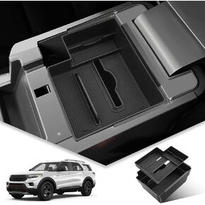 BIBIB0 2Pack for 2025 Ford Explorer Center Console Organizer 2024 2025 Ford Explorer (Active/T-Line/ST/latinum) Console Trays Ford Explorer Insert Armrest Organizer 2025 Explorer Double Layers