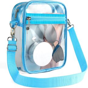 حقيبة Clear Crossbody للنساء ، محفظة الحفلات الموسيقية المعتمدة على الملعب لمهرجانات الموسيقى والمناسبات الرياضية