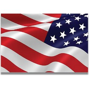 Magnet Me Up Waving American Flag Car Magnet Decal, 4x6 Inch, Red, White, Blue, Heavy-Duty Automotive Magnet for Car Truck, SUV, or Any Magnetic Surface, Patriotic Old Glory, Made in The USA