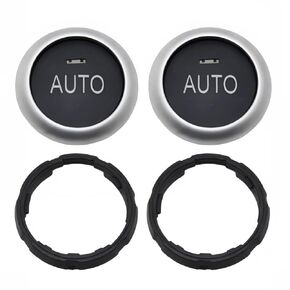 2Pcs Front/Rear AC Climate Control Knob Button Cover Compatible with BMW 5 6 7 Series X5 2014-2018 X6 2014-2019 Replace for 61319393931
