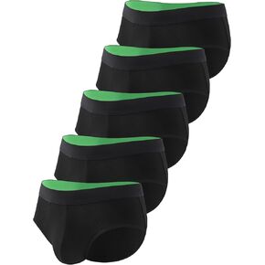 Mens Incontinence Underwear Washable Cotton Leak Proof Underwear for Men Briefs 5 Pack