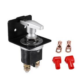 uxcell 1 Set 500A 12V Battery Disconnect Switch Lock-Out Plate w/Copper Lugs Cover Kit Negative Switch Fixed Handle Isolator for Autos Car RV Camper Boat Truck
