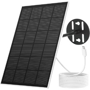 NETVUE Solar Panel for Bird Feeder Camera only, Type-C Charger, IP65 Waterproof for Outdoors, 3W Continuously Power Supply, 360° Swivel Bracket