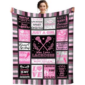 Lacrosse Blanket for Girls Lacrosse Gifts for Kids Stuff Lacrosse Balls Blankets Throw Bedding Lacrosse Ball Gifts for Women Adults Lacrosse Lover Room Decor Birthday Party Decorations 50"X40"