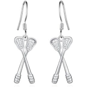 Lacrosse Gifts Sterling Silver Lacrosse Earrings Lacrosse Stuff Sports Jewelry for Women Men