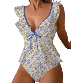 Sweatyrocks النسائية النسائية طباعة الطباعة مجموعة الكشكش الخام