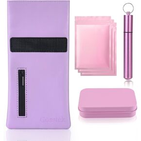Pocket Size Storage Bag with 3 PCS Accessories, PU Leather Organizers Case and Great Gift for Women, Portable Pocket Small Pouch for Home and Travel (Pink)