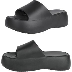 Platform Slides for Women, Platform Sandals Women Comfortable, Cute Flatform Beach Sandals, Slip on Summer Cloud Vacation Shoes for 2025