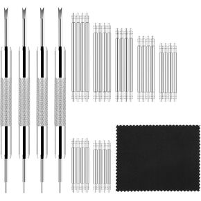 Giantree 32Pcs Watch Link Removal Kit, Watch Repair Kit Watch Band Pin, Watch Tool Kit Double-Ended Watch Spring Bar Tool, Watch Band Adjustment Tool for Watch Bracelet Repairing Replacement Sizing