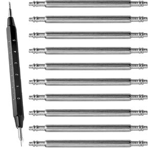 10pcs Watch Band Pins 20mm Spring Bars 1.5mm Diameter, Stainless Steel Watch Pin with Spring Bar Removal Tool for 20mm Watch Band Strap