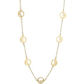 Exquisite 18K vintage color F-letter CZ women's gold necklace, classic and simple design suitable for elegant female jewelry
