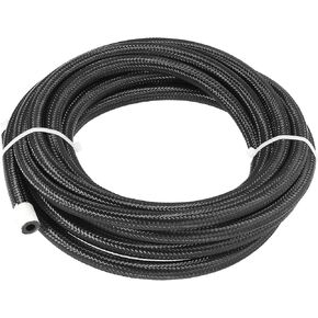 5ft 4AN Fuel Hose AN4 1/4 Universal Braided Nylon Stainless Steel CPE Oil Fuel Gas Line Hose Black