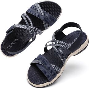 Tilocow Hiking Sandals Womens Comfor Open toe Sport Elastic Walking Shoes With Adjustable Straps Summer Casual Platform Athletic
