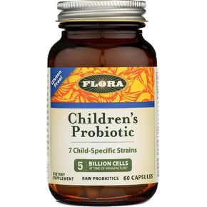 Flora-Odo's Choice Child Probiotic Blend ، مع سبع سلالات خاصة بالأطفال ، 5 مليارات خلية من البروبيوتيك الخام ، التي تم صياغتها للأعمار من 5 إلى 15 عامًا ، استعادة صحة الأمعاء والاحتفاظ بها ، 60 كبسولة