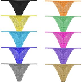 حزمة 10 G-string ملابس داخلية للنساء السراويل الداخلية للنساء ، ونمط وألوان دانتيل مختلفة متنوعة