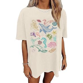 Wildflowers Shirt for Women Oversized Vintage Floral T Shirts Inspirational Graphic Tees Summer Casual Loose Beach Tops
