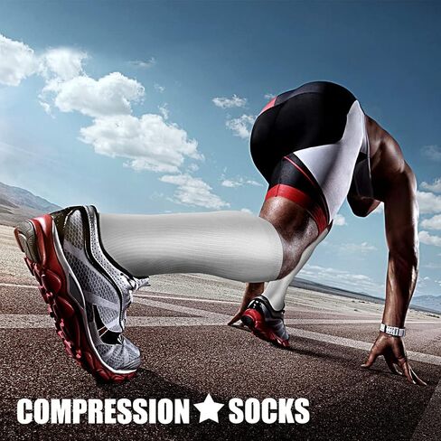 CHARMKING Compression Socks for Women and Men Circulation (4 Pairs) 15-20 mmHg is Best Support for Athletic Running Cycling (L/XL,Multi 09) in Saudi Arabia