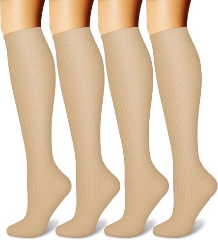 CHARMKING Compression Socks for Women and Men Circulation (4 Pairs) 15-20 mmHg is Best Support for Athletic Running Cycling (L/XL,Multi 09) in Saudi Arabia