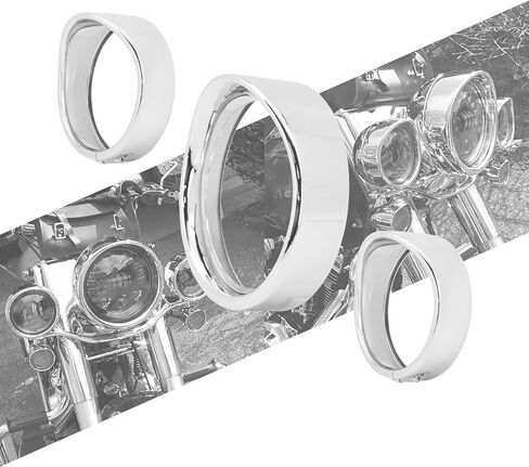 Motorcycle 7" Headlight Trim Ring 4.5" Fog Light Trim Ring Set Visor Style Fit for Harley Softail FL 1994-2017 (Black) in Kuwait