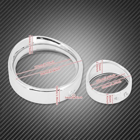 Motorcycle 7" Headlight Trim Ring 4.5" Fog Light Trim Ring Set Visor Style Fit for Harley Softail FL 1994-2017 (Black) in Kuwait