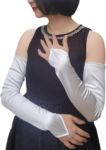 YHDDYG Long Opera Gloves for Women Fingerless Satin Gloves Elbow length Gloves for Women Dressy Bridal Gloves For Wedding S65 in Kuwait