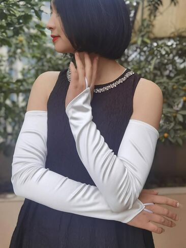 YHDDYG Long Opera Gloves for Women Fingerless Satin Gloves Elbow length Gloves for Women Dressy Bridal Gloves For Wedding S65 in Kuwait