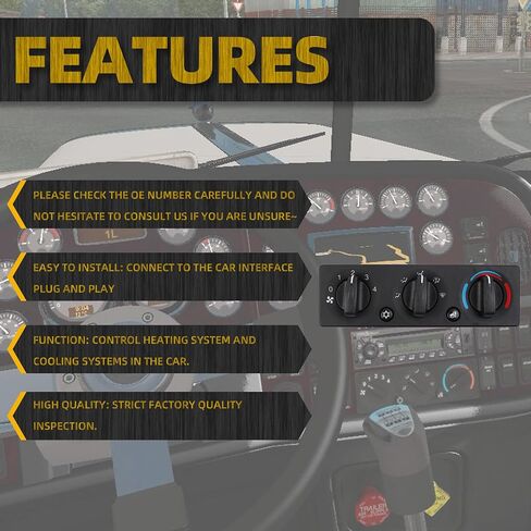 Dasbecan Q21-6119 AC Heater Climate Control Module Temperature Control Panel Compatible with Peterbilt Trucks 337 348 389 Replaces# Q216119 in Saudi Arabia