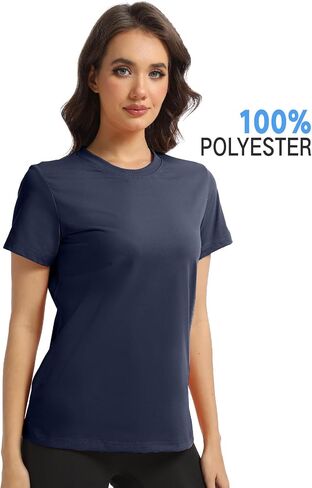 Women's T-Shirts Crew Neck Short Sleeve Summer Top Basic Tee Cassic Fit Gym Shirt for Casual Workout Yoga in Saudi Arabia