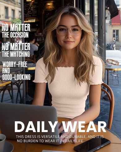 Riyiper 3 Pack Women's Lettuce Trim Boat Neck Tops Ribbed Short Sleeve T-Shirts Crop Slim Fit Summer Basic Tees Shirt in Kuwait